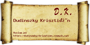 Dudinszky Krisztián névjegykártya